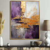 Gold Purple Abstract Fractal III - Abstract Canvas Wall Art