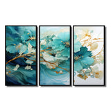 Teal Gold Abstract Fractal Mystic Mirage I - Multi-Panels