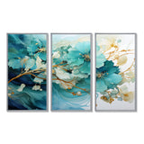 Teal Gold Abstract Fractal Mystic Mirage I - Multi-Panels