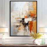 Orange Black Abstract Fractal Impressions - Abstract Canvas Wall Art