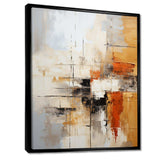 Orange Black Abstract Fractal Impressions - Abstract Canvas Wall Art