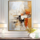 Orange Black Abstract Fractal Impressions - Abstract Canvas Wall Art