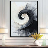 Black And White Zen Spiral I - Abstract Canvas Wall Art