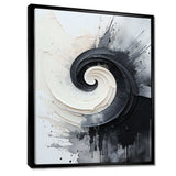 Black And White Zen Spiral I - Abstract Canvas Wall Art