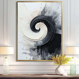 Black And White Zen Spiral I - Abstract Canvas Wall Art