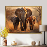 Africa Elephants Family Bond - Landscapes Canvas Wall Art