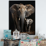 Elephant Family In Black And White - Elephant Wall Art Prints