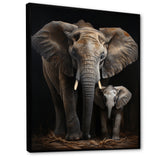 Elephant Family In Black And White - Elephant Wall Art Prints