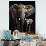 Elephant Family In Black And White - Elephant Wall Art Prints