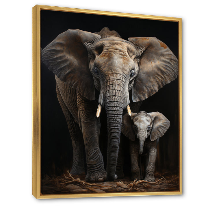 Elephant Family In Black And White - Elephant Wall Art Prints