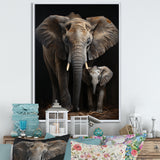 Elephant Family In Black And White - Elephant Wall Art Prints