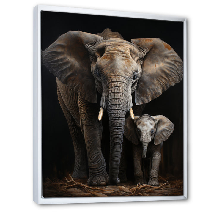 Elephant Family In Black And White - Elephant Wall Art Prints