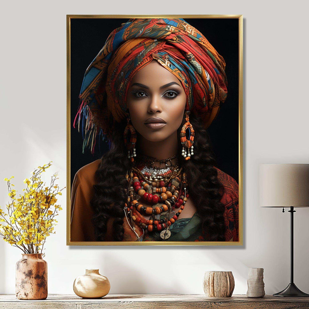 African Adorned Beauty I - People Canvas Wall Art