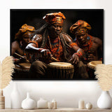 African Rhythmic Drums II - People Canvas Wall Art