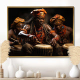 African Rhythmic Drums II - People Canvas Wall Art