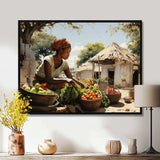 African Vibrant Market III - People Canvas Wall Art