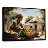 African Vibrant Market III - People Canvas Wall Art