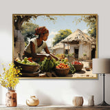 African Vibrant Market III - People Canvas Wall Art