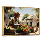 African Vibrant Market III - People Canvas Wall Art