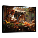 African Vibrant Market I - People Canvas Wall Art