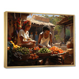 African Vibrant Market I - People Canvas Wall Art