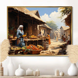 African Vibrant Market II - People Canvas Wall Art