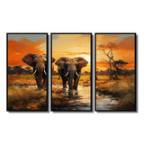 African Elephant Prairies IV - Multi-Panel Canvas Prints
