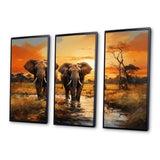 African Elephant Prairies IV - Multi-Panel Canvas Prints