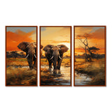 African Elephant Prairies IV - Multi-Panel Canvas Prints