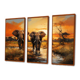 African Elephant Prairies IV - Multi-Panel Canvas Prints