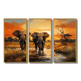 African Elephant Prairies IV - Multi-Panel Canvas Prints