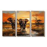 African Elephant Prairies IV - Multi-Panel Canvas Prints