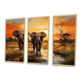 African Elephant Prairies IV - Multi-Panel Canvas Prints