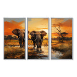 African Elephant Prairies IV - Multi-Panel Canvas Prints