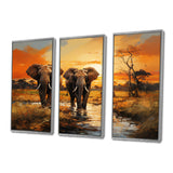 African Elephant Prairies IV - Multi-Panel Canvas Prints