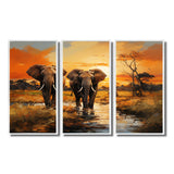 African Elephant Prairies IV - Multi-Panel Canvas Prints
