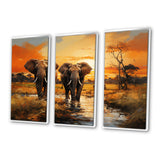 African Elephant Prairies IV - Multi-Panel Canvas Prints
