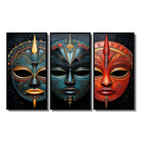 Red African Masks III - Multi-Panels
