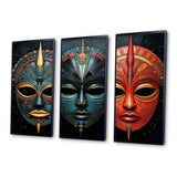 Red African Masks III - Multi-Panels
