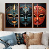 Red African Masks III - Multi-Panels