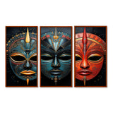 Red African Masks III - Multi-Panels