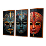 Red African Masks III - Multi-Panels