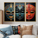 Red African Masks III - Multi-Panels