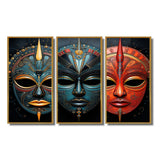 Red African Masks III - Multi-Panels