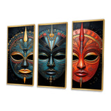 Red African Masks III - Multi-Panels