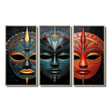 Red African Masks III - Multi-Panels