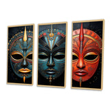 Red African Masks III - Multi-Panels