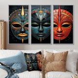 Red African Masks III - Multi-Panels
