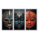 Red African Masks III - Multi-Panels