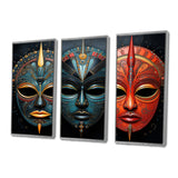 Red African Masks III - Multi-Panels